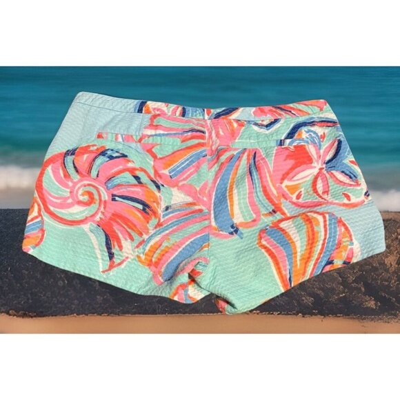Lilly Pulitzer Aide Knit Mini Shorts Size 4 Vacation Summer Minty Fresh On Rocks - Picture 1 of 5